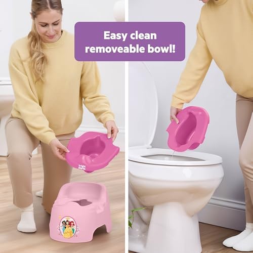 Back view showing high back support of training potty