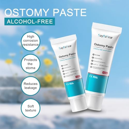 Two ounce tube of imported leak prevention paste for ostomy baseplate adhesion