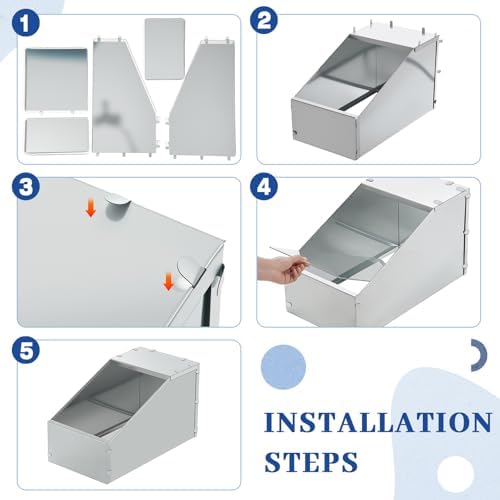 Maxcheck 4 Pcs Galvanized Metal Rabbit Nesting Box Bunny Small Animal Nest with Removable Acrylic Floor Durable Easy to Clean for Indoor Outdoor Use Rabbit Supplies (18.5 * 10.6 * 10 Inch) - Image 5
