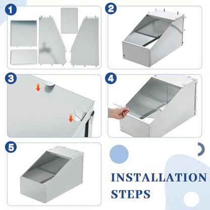 Maxcheck 4 Pcs Galvanized Metal Rabbit Nesting Box Bunny Small Animal Nest with Removable Acrylic Floor Durable Easy to Clean for Indoor Outdoor Use Rabbit Supplies (18.5 * 10.6 * 10 Inch) - Image 5