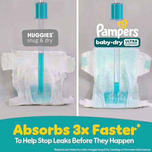 Pampers Baby Dry Size 1 diaper showing stretchable tabs