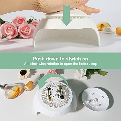 Bottom view of TOUCHBeauty nail dryer base and battery compartment