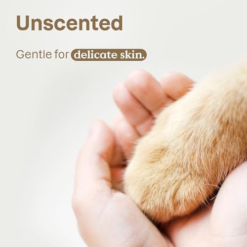 Imported USA pet care soothing oatmeal shampoo bottle close up