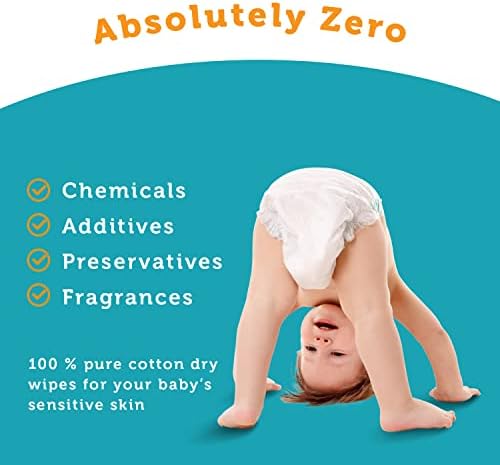 Whoopsie Wipes â€“ The Original 100% Pure Cotton Dry Baby Wipes â€“ Ultra Soft, Unscented, Chemical-Free Wipes for Sensitive Skin â€“ Use Dry or Add Water for Wet Wipes â€“ 6 Packs (600 Count) - Image 4
