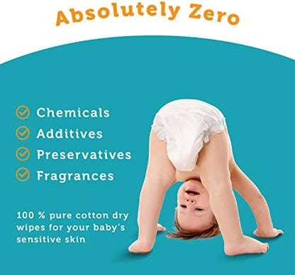 Whoopsie Wipes â€“ The Original 100% Pure Cotton Dry Baby Wipes â€“ Ultra Soft, Unscented, Chemical-Free Wipes for Sensitive Skin â€“ Use Dry or Add Water for Wet Wipes â€“ 6 Packs (600 Count) - Image 4