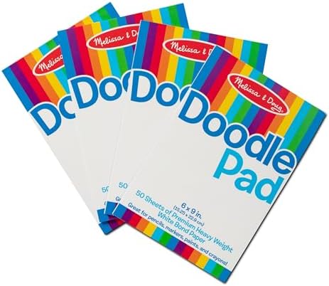 Four pack of premium heavy duty white bond paper pads for toddlers and preschool art supplies