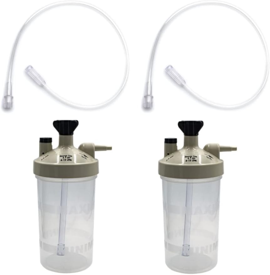 ResOne Oxygen Therapy Bubble Humidifier High Flow 2 pack front view for respiratory humidification.