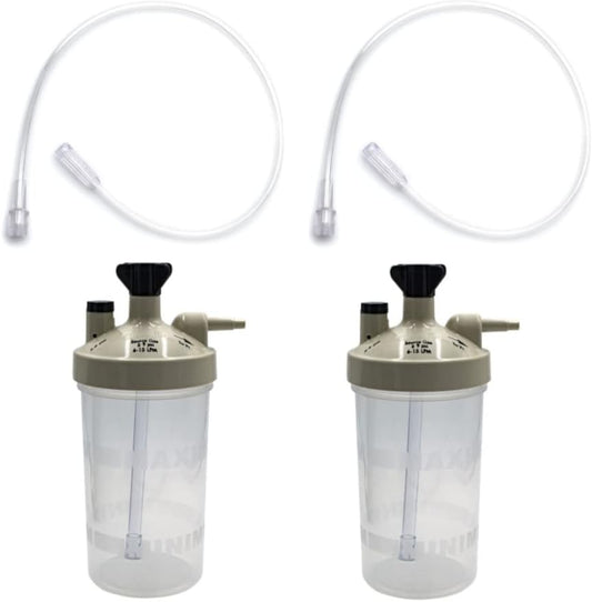 ResOne Oxygen Therapy Bubble Humidifier High Flow 2 pack front view for respiratory humidification.