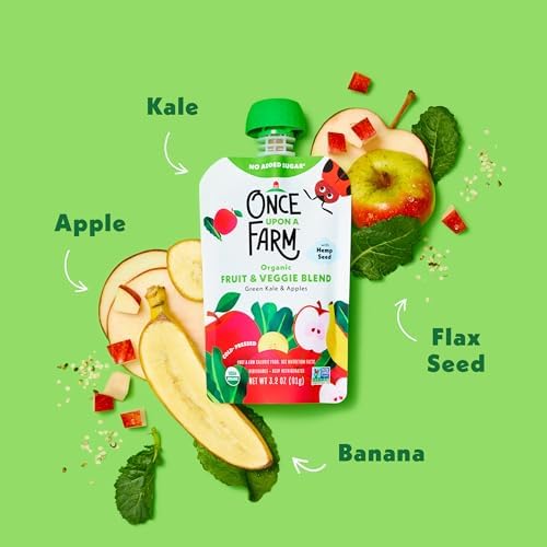 Once Upon A Farm 3.2 Ounce green apple and kale pouch