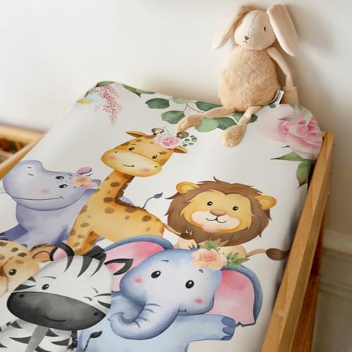 Fitted changing table sheet showing the 360 degree elastic band