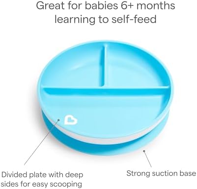 Munchkin toddler feeding plate with deep walls for easy scooping