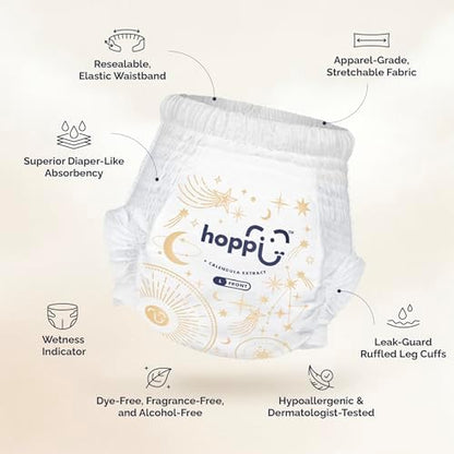Close up of the 360 degree stretchy waistband on the Hoppi toddler training underwear.