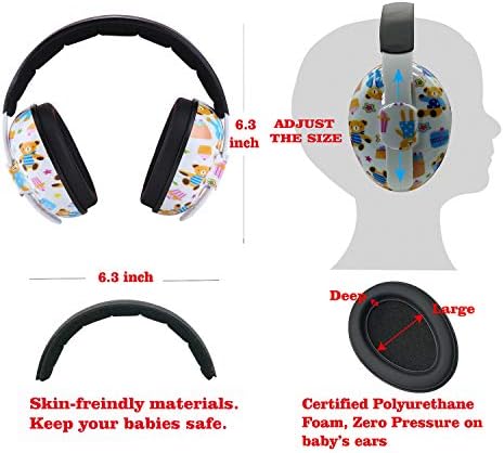 Pormucal baby ear muffs showing soft ear cup padding