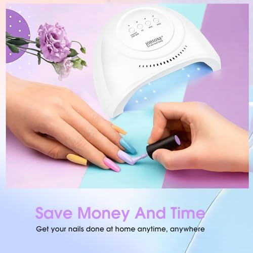 Jodsone nail dryer in use curing gel polish on a hand