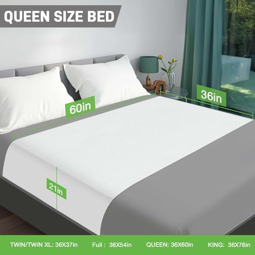 Top down view of white LotuFlor waterproof bed protector