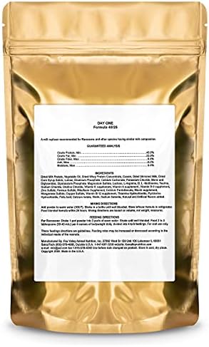 Fox Valley Day-One Formula 40/25 one pound pouch nutritional label