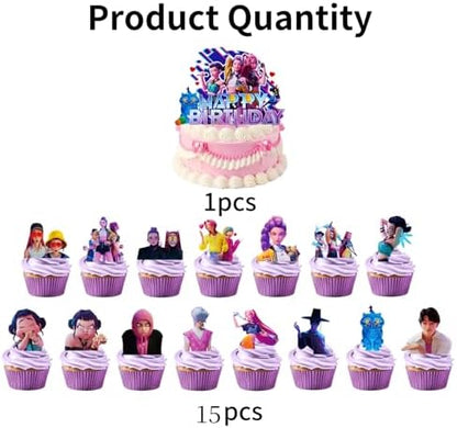 Full collection of Genasce anime party supplies and cake toppers