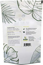 Back view of Kalm With Kava micronized noble powder packaging showing product details and directions for use