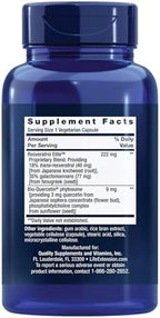 Life Extension Optimized Resveratrol Elite nutritional supplement facts label