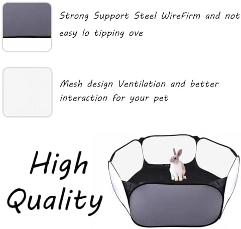Small Animals Playpen, Portable Pop-up Open Interactive Pet Tent, Indoor Outdoor Fence for Rabbits, Guinea Pig, Hamster, Chinchillas, Kittens, Puppies - Image 6