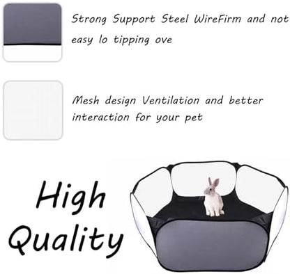 Small Animals Playpen, Portable Pop-up Open Interactive Pet Tent, Indoor Outdoor Fence for Rabbits, Guinea Pig, Hamster, Chinchillas, Kittens, Puppies - Image 6