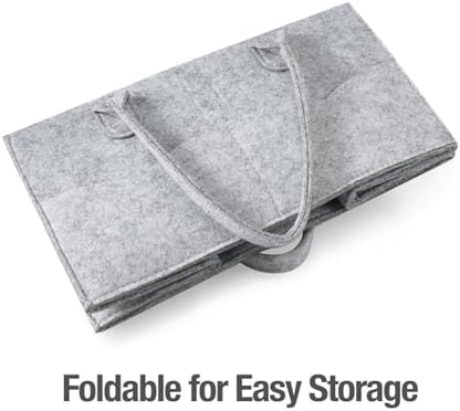 Portable felt baby nursery caddy with long carrying handles