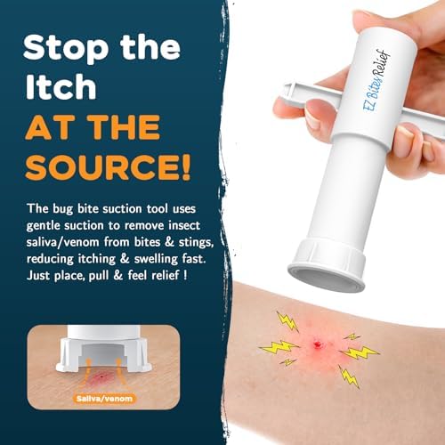 YARKOR natural itch relief venom extractor being applied to a mosquito bite