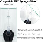 Sleek and clear aquarium airline tubing routing setup using glass U-tubes.