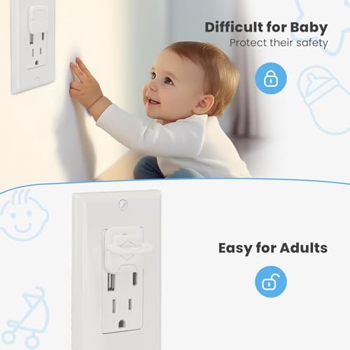Child safety outlet covers installed on wall socket