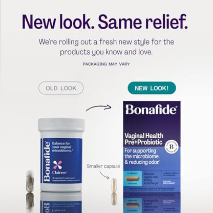 Bonafide Clairvee 45 capsules packaging for feminine health support
