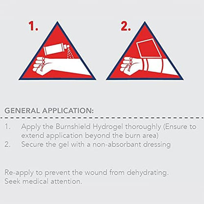 Authentic Burnshield imported emergency medical spray for cooling heat relief.