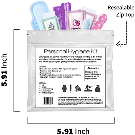 Portable menstrual emergency pack with alcohol hand wipes