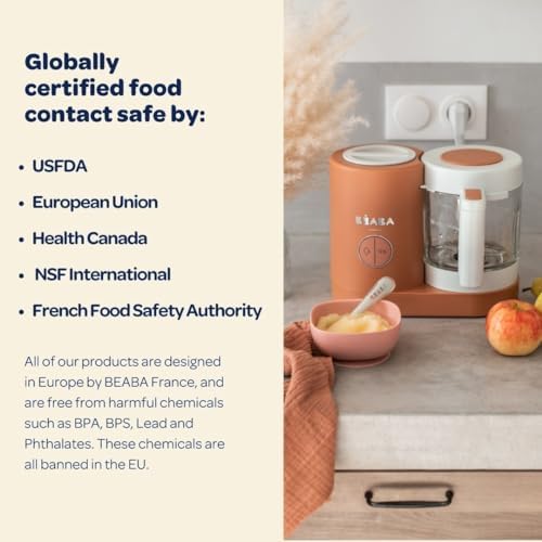 Eco friendly infant food maker showing multi stage blending texture options