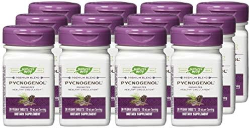 Nature's Way Pycnogenol vegan tablets container lifestyle angle