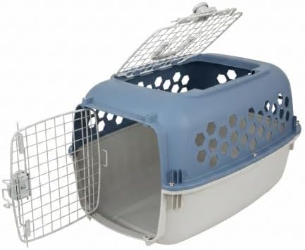 Small 2-Door Dog Kennel for Up to 25 lbs, Portable Travel Crate, Blue | Helps Create Security & Better Behavior Management;Lightweight & Easy to Carry;Dual-Door Convenience for Easier Interaction - Image 2