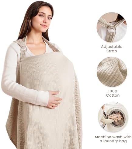 Konssy nursing cover showing rigid hoop neckline