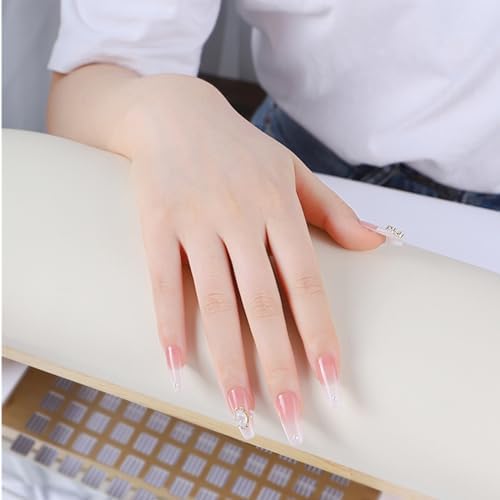 Atorse nail technician armrest cushion in a salon setting