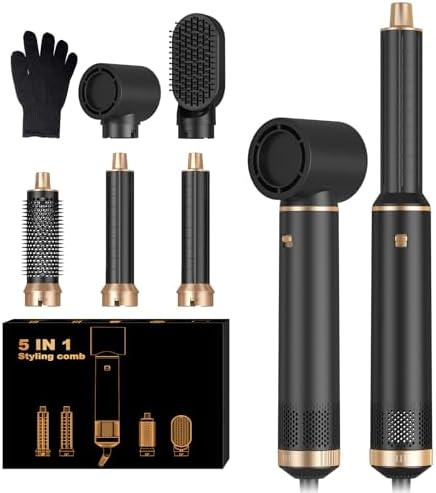 UKYITU negative ion blow dryer brush showing the air curling wrap barrel attachment creating bouncy curls.