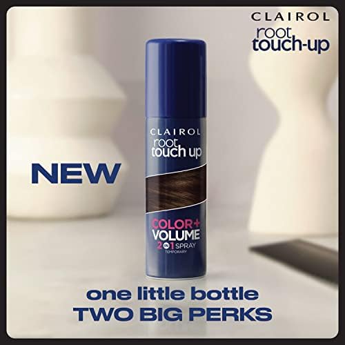 Model demonstrating root coverage with Clairol spray