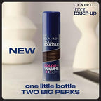 Model demonstrating root coverage with Clairol spray