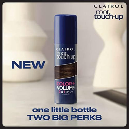 Model demonstrating root coverage with Clairol spray