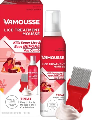 Vamousse non-toxic lice killer with reusable steel comb