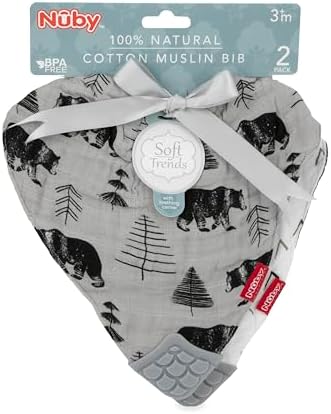 Rear view of Nuby teething bib with secure Velcro closure.