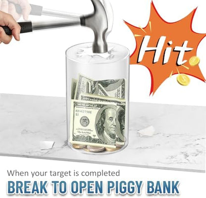 Hizgo small clear acrylic cash box showing drop resistant thickness