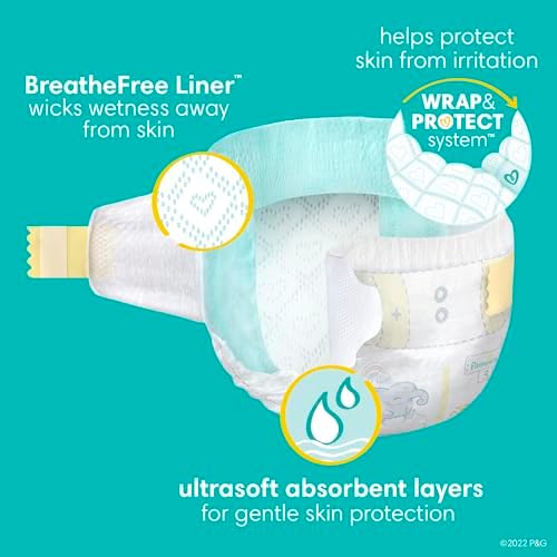 Close up of Pampers Swaddlers diaper size 5 packaging details
