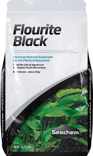 Seachem Flourite Black natural porous clay gravel texture close up