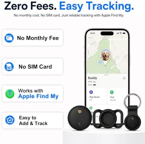 Apple Find My compatible smart tag for tracking pets