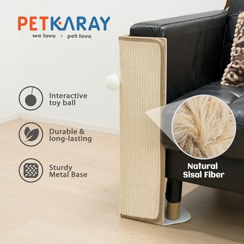 PETKARAY furniture protector scratch pad close up view highlighting the premium durable natural sisal wrap