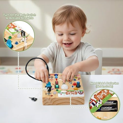 Lightweight and compact travel friendly educational sensory board for car rides.
