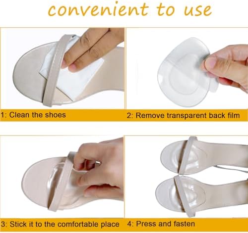 FCYIMI Ball of Foot Cushions applied inside a high heel shoe for support